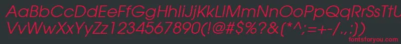 ItcAvantGardeGothicLtBookOblique Font – Red Fonts on Black Background