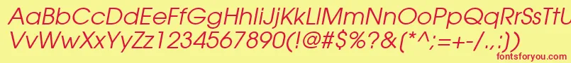 ItcAvantGardeGothicLtBookOblique Font – Red Fonts on Yellow Background