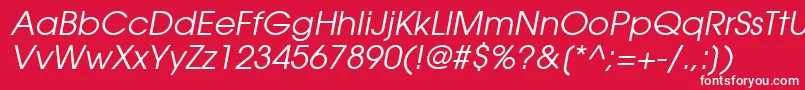 ItcAvantGardeGothicLtBookOblique Font – White Fonts on Red Background