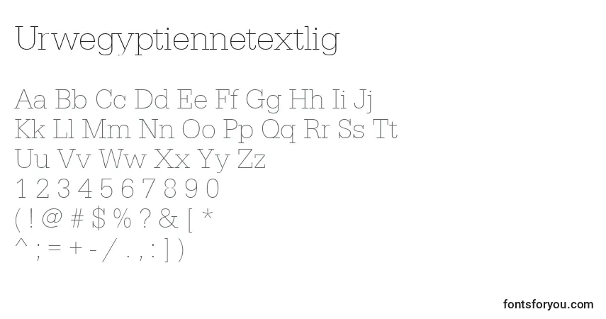 Urwegyptiennetextlig-fontti – aakkoset, numerot, erikoismerkit