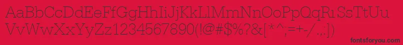 フォントUrwegyptiennetextlig – 赤い背景に黒い文字