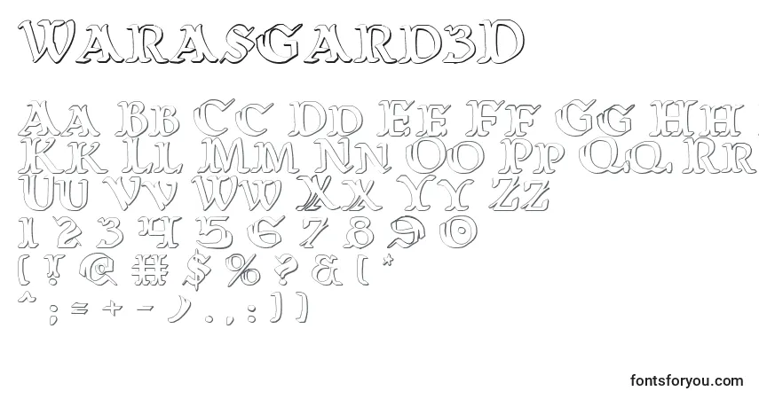 Czcionka Warasgard3D – alfabet, cyfry, specjalne znaki