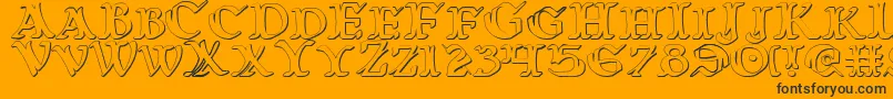 Warasgard3D Font – Black Fonts on Orange Background