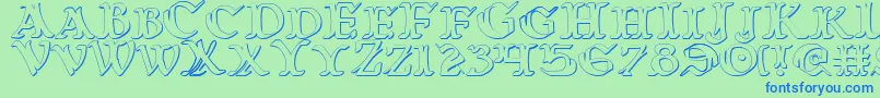 Warasgard3D Font – Blue Fonts on Green Background