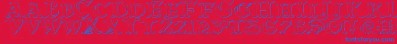 Warasgard3D Font – Blue Fonts on Red Background