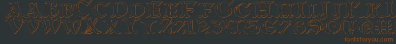 Warasgard3D-fontti – ruskeat fontit mustalla taustalla