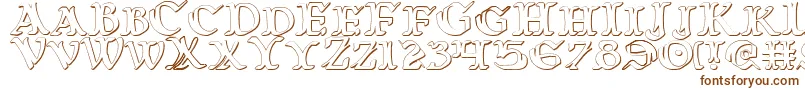 Шрифт Warasgard3D – коричневые шрифты на белом фоне