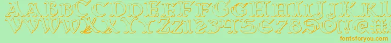 Warasgard3D Font – Orange Fonts on Green Background