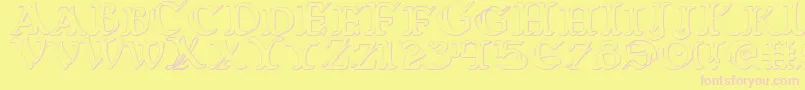 Warasgard3D-Schriftart – Rosa Schriften auf gelbem Hintergrund