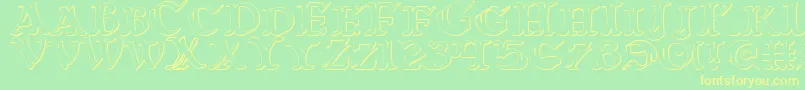 Warasgard3D Font – Yellow Fonts on Green Background