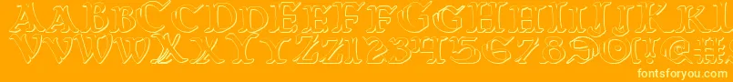 Warasgard3D Font – Yellow Fonts on Orange Background