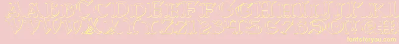 Warasgard3D Font – Yellow Fonts on Pink Background