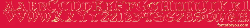 Warasgard3D Font – Yellow Fonts on Red Background