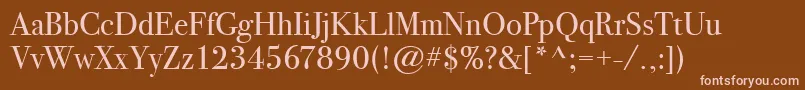 BodoniSvtytwoItcTtBook Font – Pink Fonts on Brown Background