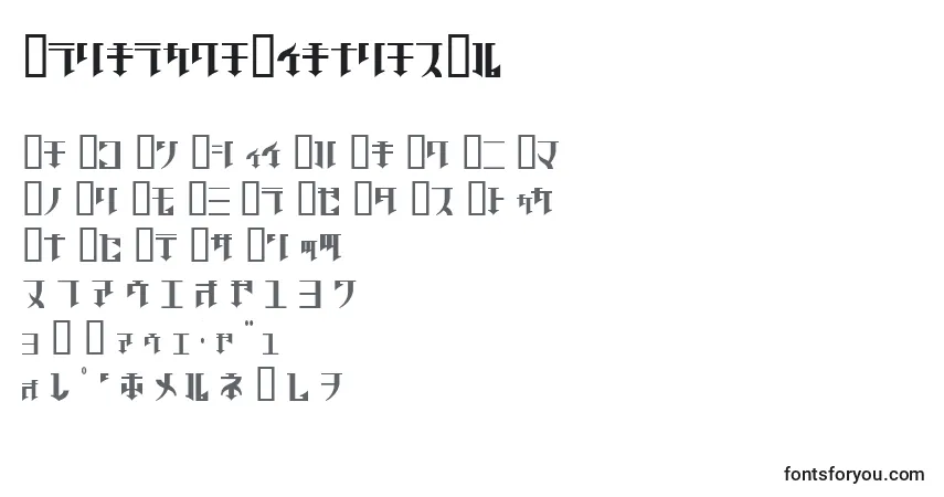 Fuente GolgothaRegularJ. - alfabeto, números, caracteres especiales