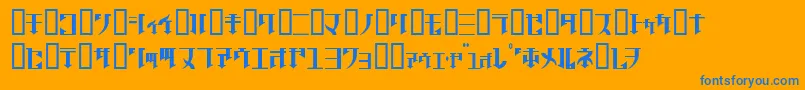 GolgothaRegularJ. Font – Blue Fonts on Orange Background