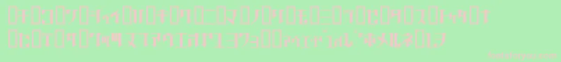 GolgothaRegularJ.-fontti – vaaleanpunaiset fontit vihreällä taustalla
