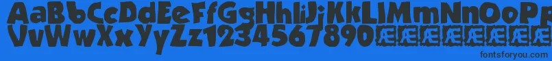 StrandedBrk Font – Black Fonts on Blue Background