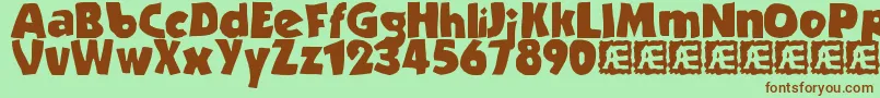 StrandedBrk-fontti – ruskeat fontit vihreällä taustalla