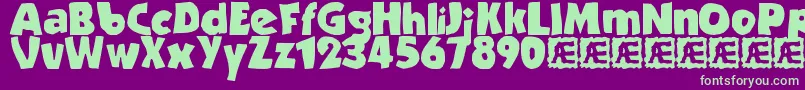 StrandedBrk-fontti – vihreät fontit violetilla taustalla
