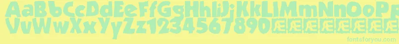 StrandedBrk Font – Green Fonts on Yellow Background