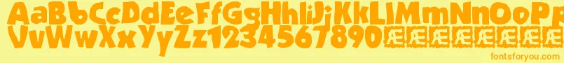 StrandedBrk Font – Orange Fonts on Yellow Background