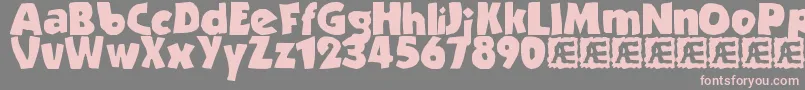 フォントStrandedBrk – 灰色の背景にピンクのフォント
