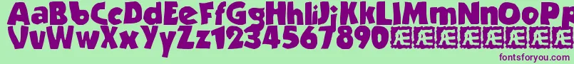 StrandedBrk-fontti – violetit fontit vihreällä taustalla
