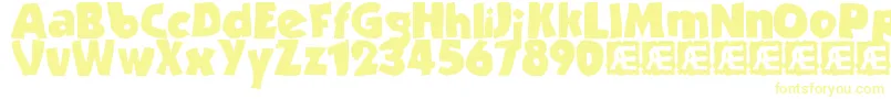 フォントStrandedBrk – 白い背景に黄色の文字