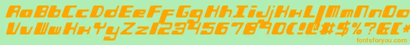 PhorfeitSlantBrk Font – Orange Fonts on Green Background