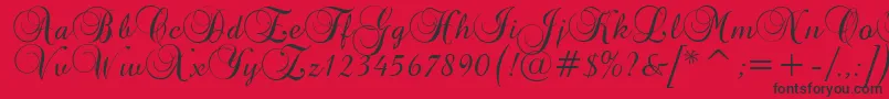 BrockScriptD Font – Black Fonts on Red Background