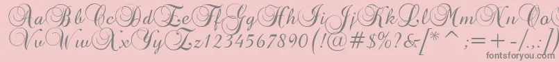 BrockScriptD Font – Gray Fonts on Pink Background