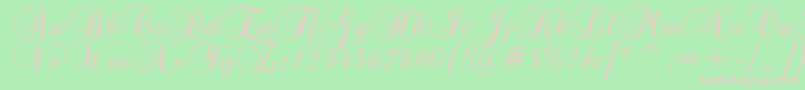 BrockScriptD Font – Pink Fonts on Green Background