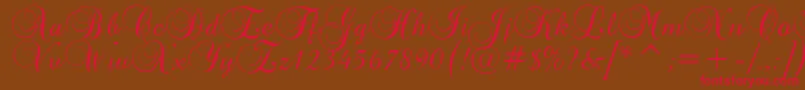 BrockScriptD Font – Red Fonts on Brown Background