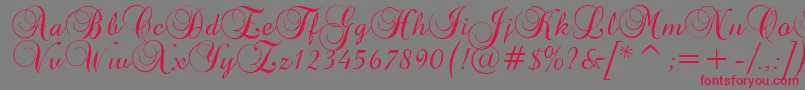 BrockScriptD Font – Red Fonts on Gray Background