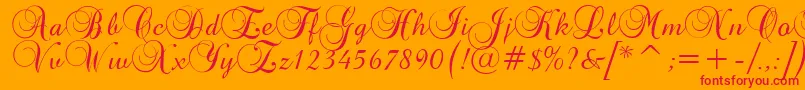 BrockScriptD Font – Red Fonts on Orange Background