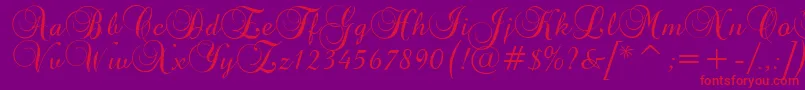 BrockScriptD Font – Red Fonts on Purple Background