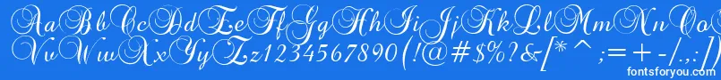 BrockScriptD Font – White Fonts on Blue Background