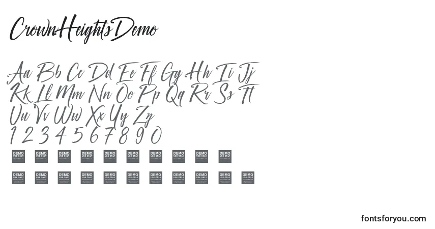 Schriftart CrownHeightsDemo – Alphabet, Zahlen, spezielle Symbole