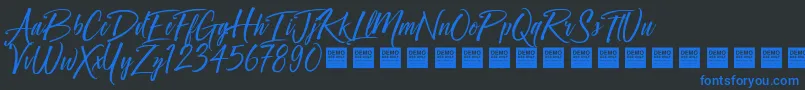 CrownHeightsDemo Font – Blue Fonts on Black Background