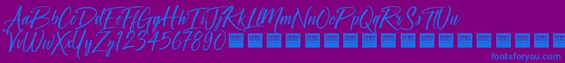 CrownHeightsDemo Font – Blue Fonts on Purple Background