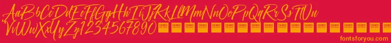 CrownHeightsDemo Font – Orange Fonts on Red Background