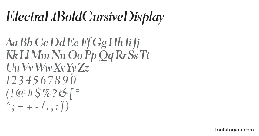 Шрифт ElectraLtBoldCursiveDisplay – алфавит, цифры, специальные символы