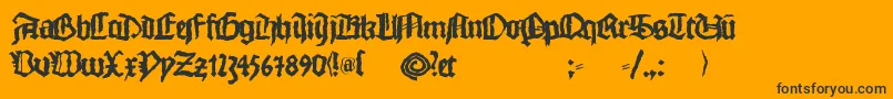 Monkswriting Font – Black Fonts on Orange Background