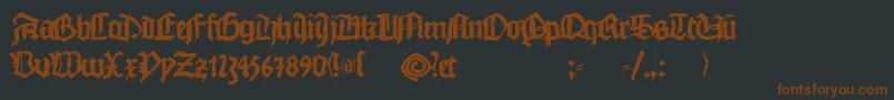 Czcionka Monkswriting – brązowe czcionki na czarnym tle