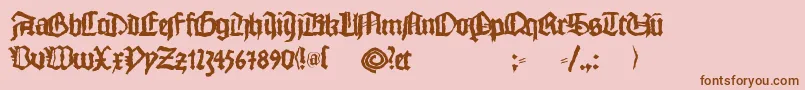 フォントMonkswriting – ピンクの背景に茶色のフォント