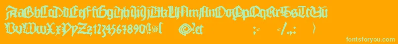 Monkswriting Font – Green Fonts on Orange Background