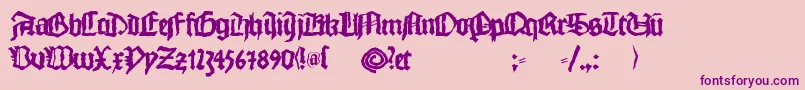 Monkswriting Font – Purple Fonts on Pink Background