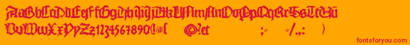 Monkswriting Font – Red Fonts on Orange Background