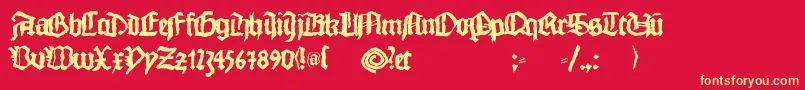 Monkswriting Font – Yellow Fonts on Red Background